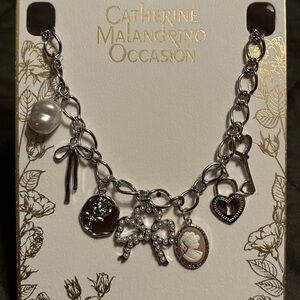 NWT•Catherine Malandrino Silver Charm Neclace